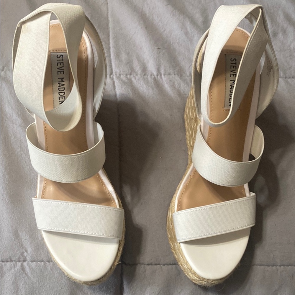 Steve Madden Women's Cream Wedge Sandals